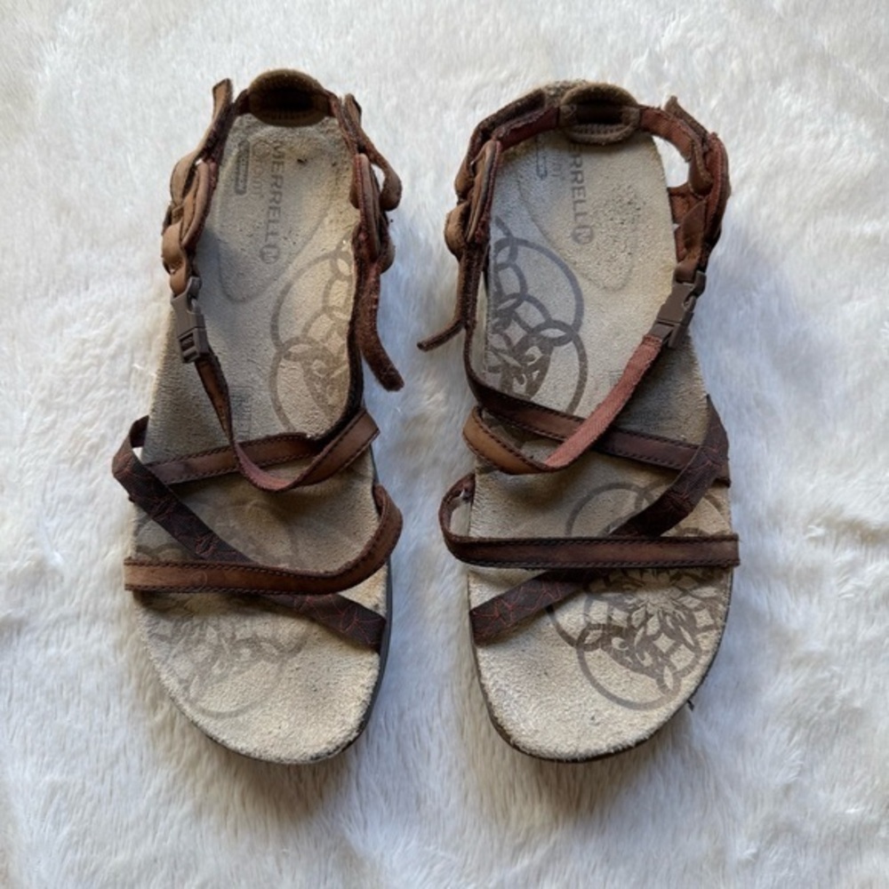 Merrell Yarra Leather Performance Sandals Brown Tan – Women’s Size 8